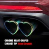 idain 2.5 inch Inlet Dual Exhaust Tips Muffler Tip,Chrome Heart-Shaped