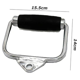 D Shape Exercise Handle with Rubber, Multii Grip D Bar Fitness Equipment, Cable Attachments Gym Handles, Non-Slip Triceps D Shape Press Down, Suitable for Fitness Exercise Gym (D)