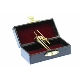 Miniblings Posaune Brosche Posaunenbrosche Posaunist + Box vergoldet - Handmade Modeschmuck I Anstecknadel Button Pins