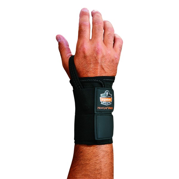 Ergodyne ProFlex 4010 Double-Strap Right Wrist Support, Black, Medium