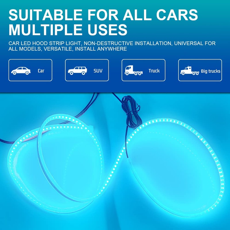 59'' Car Hood Light Strip, 12V Daytime Running Light Stirp