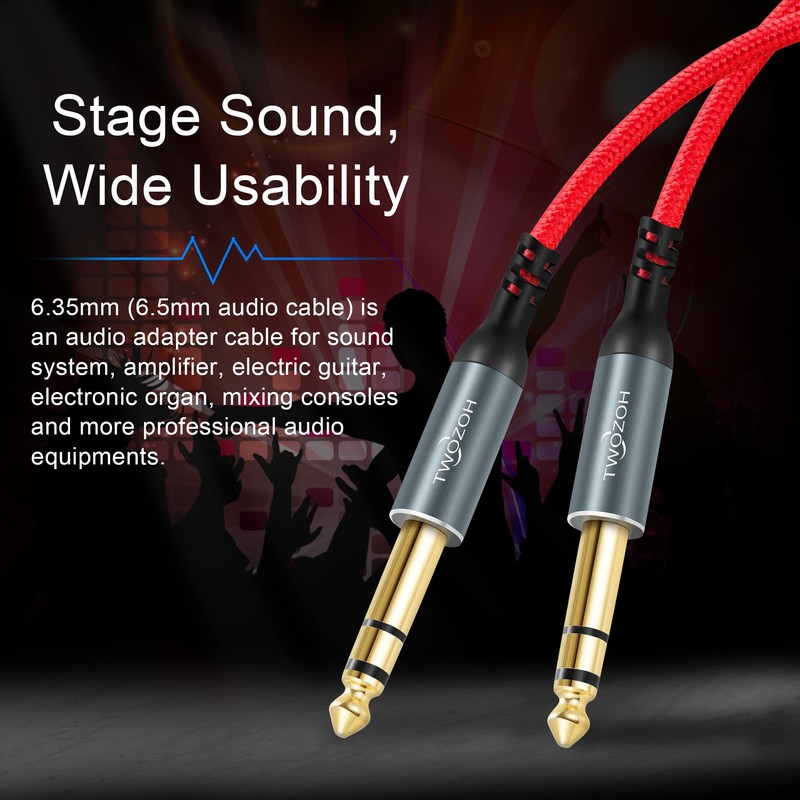 Twozoh Jack Cable 6.3 1 m Braided Guitar Cable 6.35