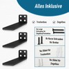 Pack of 4 Floating Shelf Brackets, 25 cm Floating Shelf