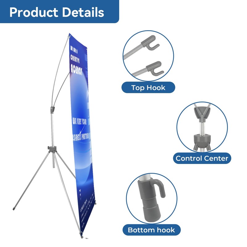 Adjustable X Banner Stand ,Size from 23x63 to 32x78 inches,