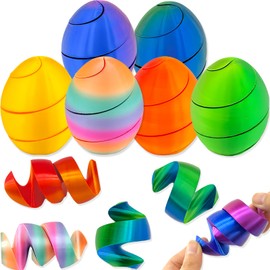 6Pcs 3D Printed Spiral Egg Fidget Toy,Easter Eggs Valentines Gift for Kids Classroom,Easter Toy Egg Relax Anxiety Toy for Kids Easter Basket Stuffer Filler,Classroom Prize,Easter Themed Party Favors