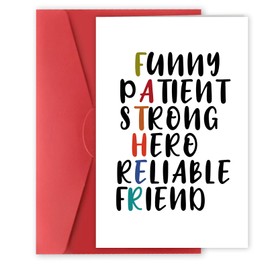 Bestmelo Funny Fathers Day Card for Dad Him Husband,Unique Father's Day Gifts from Daughter Son Wife Family,Happy Birthday Card for Dad Father