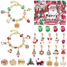 24 Days Christmas Countdown Calendar, Bracelet Craft Christmas Set, Advent Calendar 2024 Children Girls with 2 Bracelets e 22 Jewellery, DIY Bracelets for Children Girls