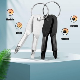 Bestgle 8Pcs Portable Keychain Screwdriver Set, Mini Pocket Key Chain Phillips Slotted Head Screwdriver with Key Ring, EDC Outdoors Travel Multifunction Repair Kit