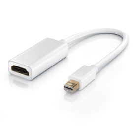 CSL - Full HD Mini Display Port zu HDMI Adapter Kabel 1080p inkl. Audio miniDP Stecker zu HDMI Buchse kompatibel mit Apple Produkten PC Grafikkarten