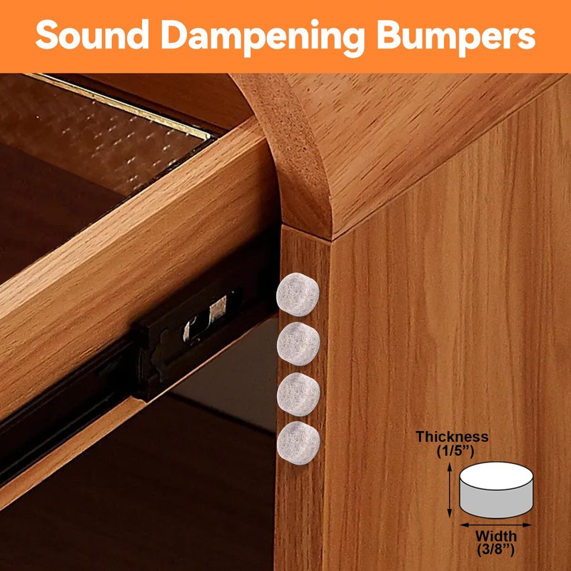 Felt Cabinet Door Bumpers-Small Felt Pads for Cabinet Doors, 3/8"