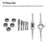 12Pcs Drill Tap Die Wrench Manual Thread Tapping Tool Set