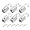 sourcing map Blind Wand Hook,6Pcs 1.1" x 0.3" - Alloy