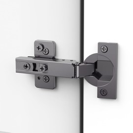 Chibery 30 Pack Frameless Full Overlay Soft Close Concealed Hinges, Black Titanium Plated, Self Closing, 105° Open Angle 3D Adjustment, Stop 85 ＆ 105 Degrees, Clip On, Stainless Steel for Cabinet Door