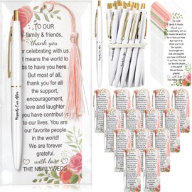 Yexiya 100 Sets Wedding Bridal Shower Pens for Guests Bridal Shower Favors Includes Black Ink Ballpoint Pen Thank You Bookmark with Tassels for Guest Gift Game Prizes Party Favor (Maple Leaf Red)