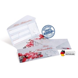 Premium Voucher Cards (Pack of 10) for Christmas, Lockable Folding Card, DIN Long