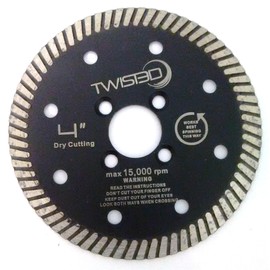 Granite Diamond Blade - Premium 8mm Turbo Rim - Wet/Dry for Natural stone, Marble, Ceramic, Porcelain (4 Inch - Arbor: 5/8"-7/8" HUB (width 0.080))