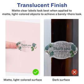 Avery Matte Clear Oval Scalloped Labels, Sure Feed Technology, 1-1/8" x 2-1/4", 210 Matte Clear Labels, Print-to-The-Edge, Laser/Inkjet Printable