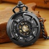 Tiong Black Rudder Pattern Double Opening Case Men's Mechanical Pocket