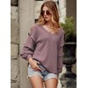 BTFBM Women’s V Neck Long Sleeve Blouse Loose Fit Tunics