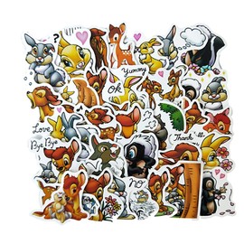 Cartoon Movie Deer Characters Decal Vinyl Stickers Assorted Lot of 34 Pieces