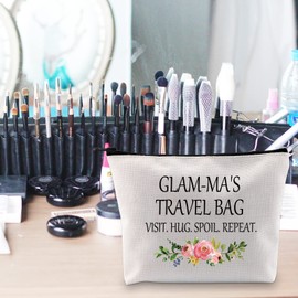 POFULL Glam-ma Gift Grandma Gift Glam-ma Birthday Christmas Gift Grandma Travel Bag Makeup Bag (Glam-ma Travel Bag)