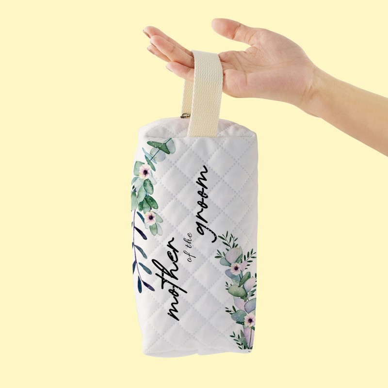 SuoSycorax Mother of the Groom Printed Quilted Makeup Pouch for