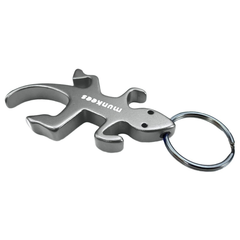 munkees Key Ring Lizard Bottle Opener Silver 34111, silver