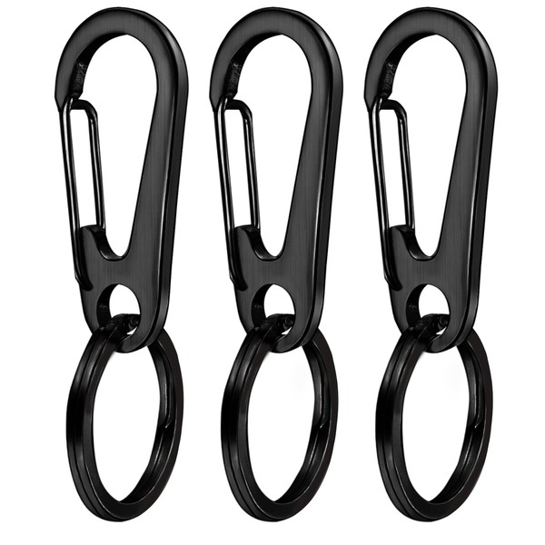 QISVVE Keychain Clip Key Ring,Stainless Steel Small Carabiner Keychain Clip