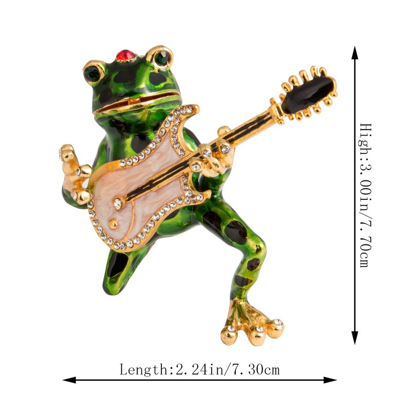 QIFU Hand Painted Enameled Frog Style Decorative Enamel Trinket Box