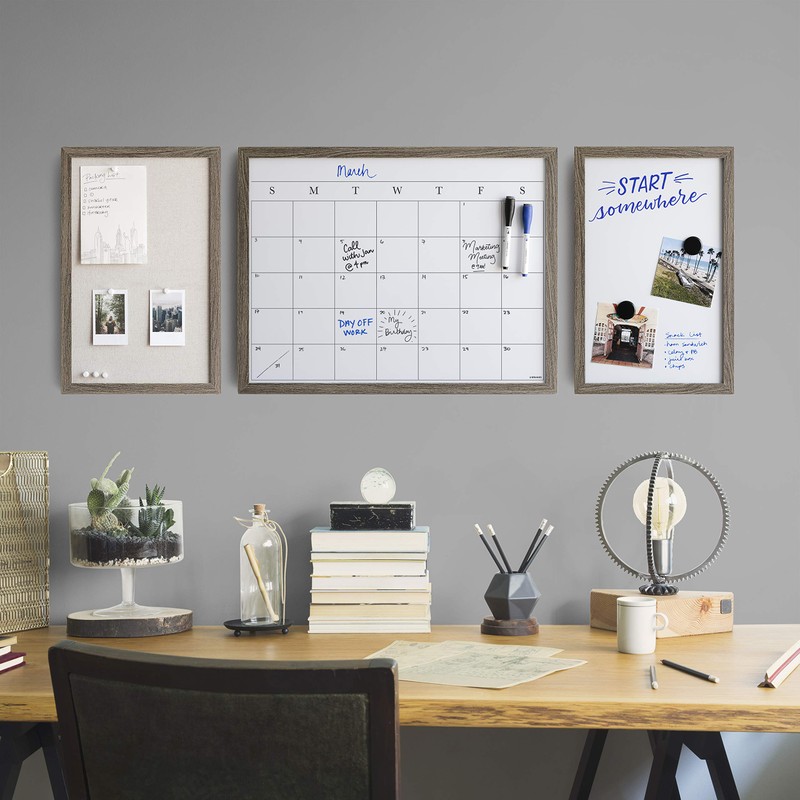 U Brands Decor Organization Center Kit, Rustic Wood Frame (4835U00-01)