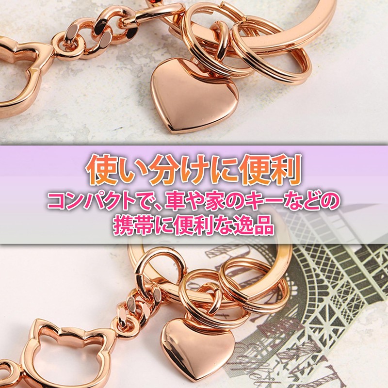 Felimoa Cat Shaped Key Chain Key Ring Cat Cat Double