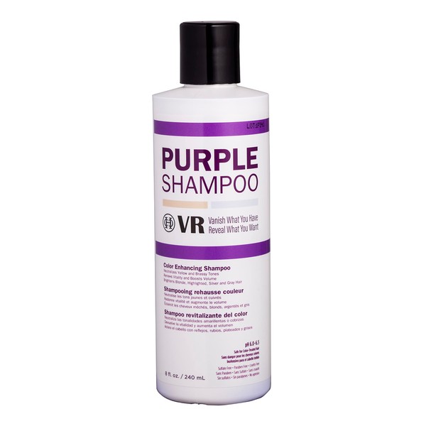 COCO-HONEY Cocohoney VR Color Enhancing Purple Shampoo for Blonde, Highlighted, Silver and Gray Hair | Neutralizes Yellow and Brassy Tones | Safe for Color-Treated Hair (8 Oz. (250 Ml.))