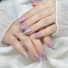 Sunruby Handmade Press On Nails Short Almond Purple Sunset Cat