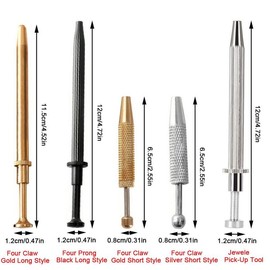 Portable Gemstone Picker Tool, 1 Count Professional Gemstone Pickup Tool, Stainless Steel Jewelry Grabber Tool - Color: Multicolor, Specification: Jewele Pick-Up Tool