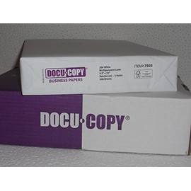 DocuCopy 7503 Reinforced Premium Multipurpose Copy Paper 20lb 8.5" x 11" 3 Holes 1 Ream/500 Sheets