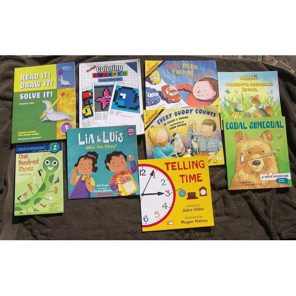 9 PreK-1 Reading MathStart Math Art Telling Time Coloring Squared
