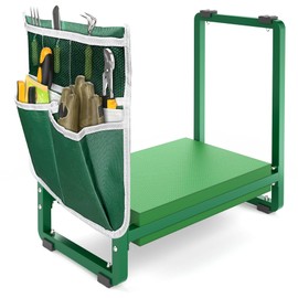 FLINTER 10.2" Wider Garden Kneeler and Seat, Heavy Duty Thick Gardening Bench for Kneeling and Seat - Garden Kneelers for Seniors, Gardening Stools for Women, Grandparents, Gardeners, Green