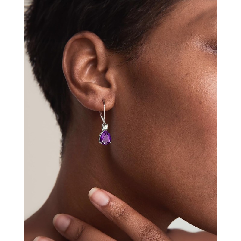 Teardrop Birthstone Dangle Drop Earrings for Women: July Birthstone Jewelry,