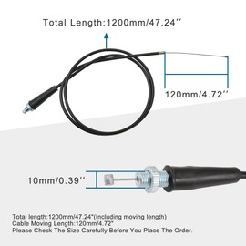 GOOFIT 47.24" Throttle Cable Replacement for Chinese Pit Dirt Bike Motocross SSR Thumpstar XR50 CRF50 CRF70 Baja Motorcycle
