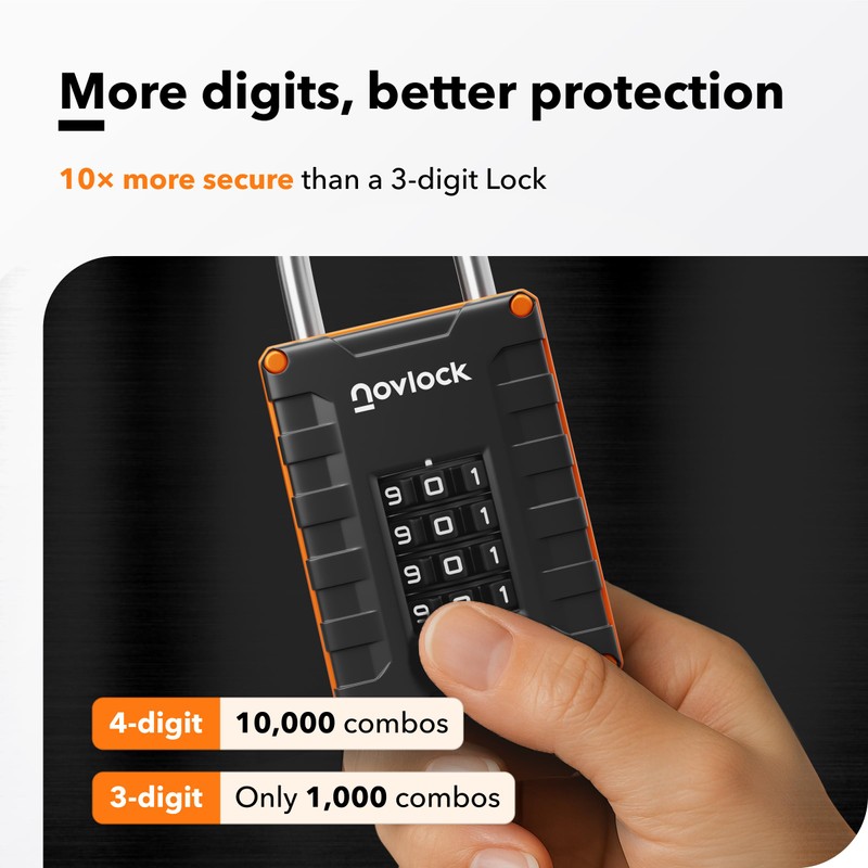 Locker Padlock with 4-Digit Code for Gym, School, Home, Work