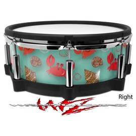 Skin Wrap Compatible with Roland PD-140DS Drum Crabs and Shells Seafoam Green (Drum NOT Included)