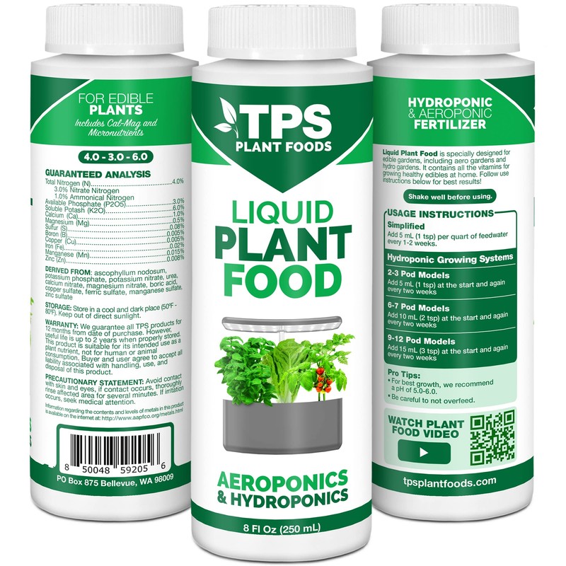 Liquid Plant Food for use in AeroGarden, IDOO and Hydroponic