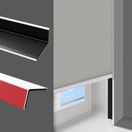 SEEYE Blackout Light Blockers, PVC Light Blockers Side Tracks for Roller Window Shades and Blinds 100% Blackout L-Shaped Light Blocking Strips for Bedroom, Easy to Install(White, 57.3'', 4pcs)