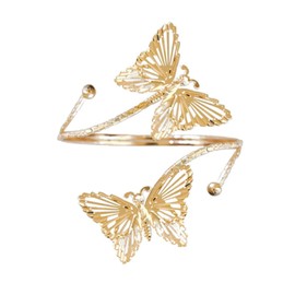 Fuqimanman2020 Upper Arm Cuff Bracelet Bangle for Women Gold Silver Boho Flower Butterfly Star Armlet Bracelet-Butterfly Gold