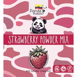 Panda Products Strawberry Powder – 17.64 oz | Premium Flavored Powder for Bubble Tea, Smoothies, Slushes, Milkshakes & Desserts