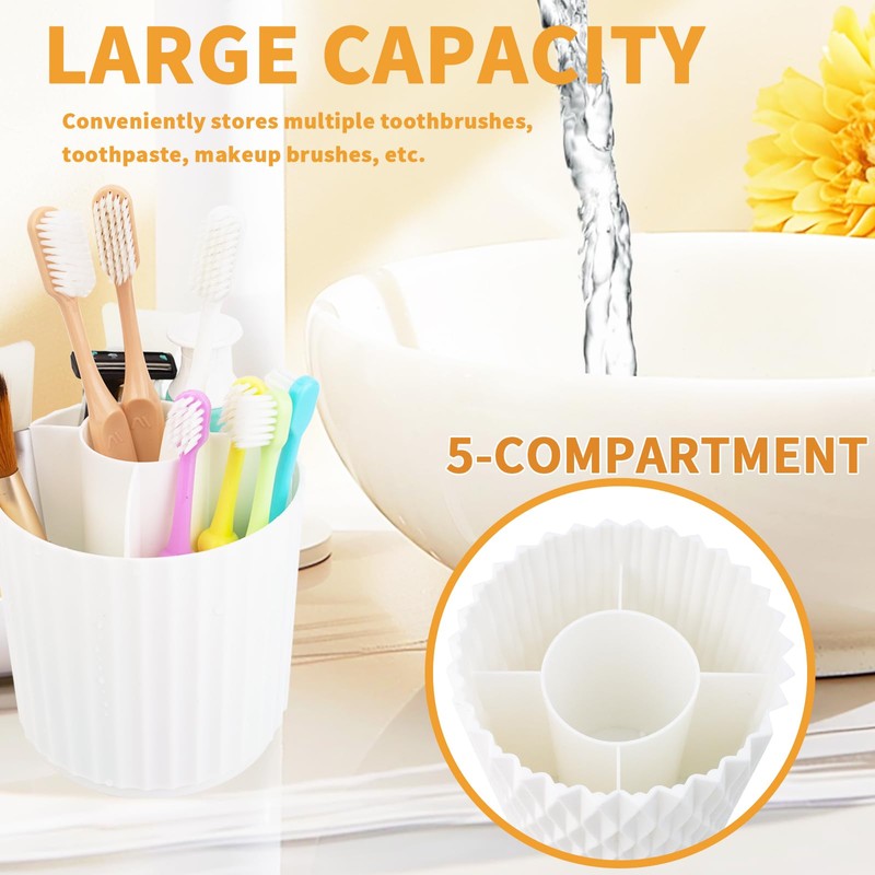 OOXYG Extra-Large Toothbrushes and Toothpaste Holders with Removable Lid, Dustproof