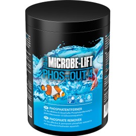 Microbe-Lift Phos-Out 4 granulate-quality phosphate remover for all marine and freshwater aquariums, iron hydroxide base; removes phosphate, silicate, sulphide as well as yellow ingredients from the water quickly, safely and permanently; enhances coral g