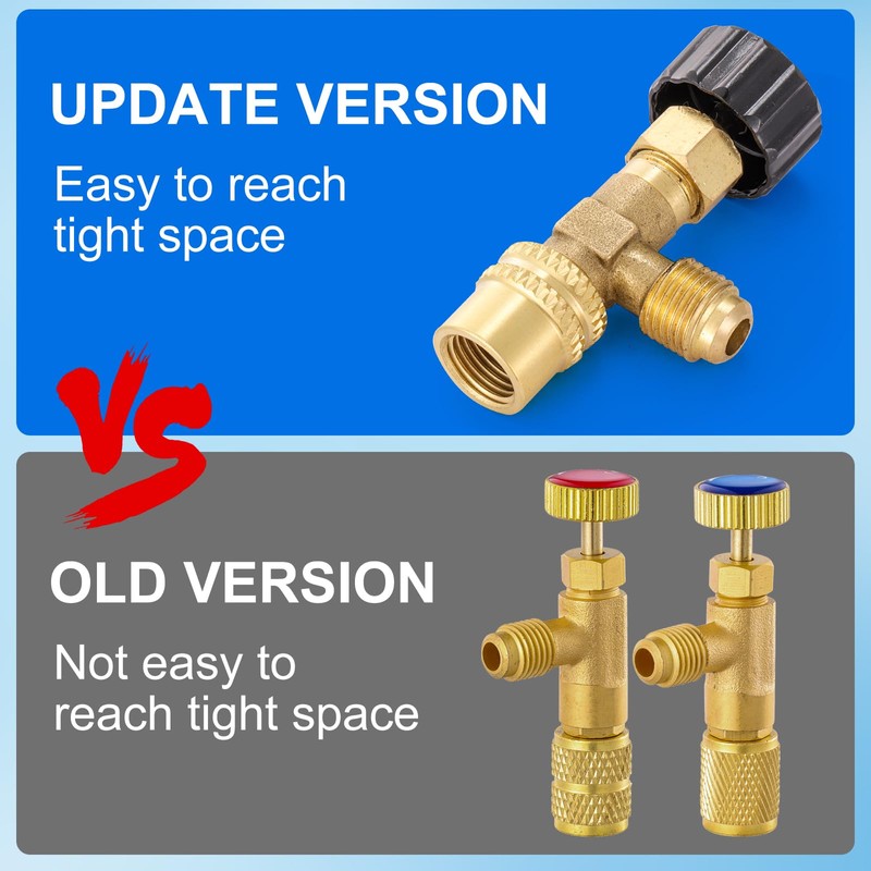 R410 Refrigerant Charging Valve, Safety Flow Control Ball Valve, Brass