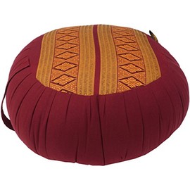 GURU SHOP Round Meditation Cushion, Yoga Cushion, Seat Cushion, Floor Cushion, Decorative Cushion - Red/Orange, 20 x 35 x 35 cm, Meditation Cushion & Seat Cushion