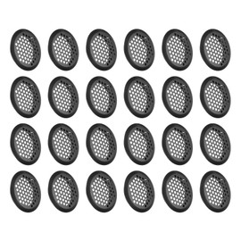 sourcing map 24Pcs Air Vents Circular Soffit Vent 50mm/2" Stainless Steel Round Vent Mesh Hole Louver for Bathroom Home, Office, Kitchen, Cabinet, Wardrobe, Black